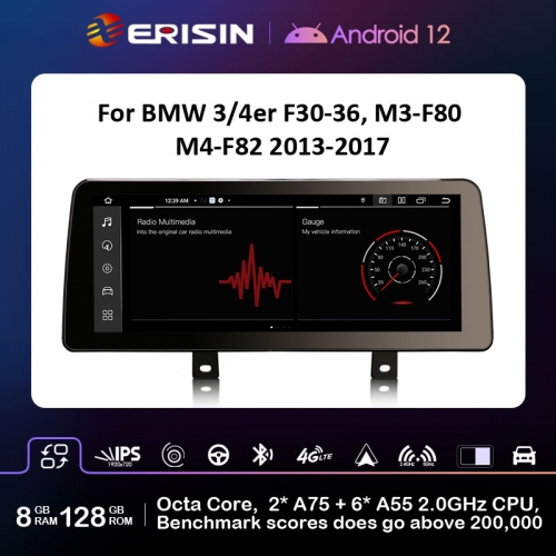 Erisin ES4630NR Right-Hand-Drive Android 12.0 Car Stereo For BMW F30 F31 F34 F32 F33 F36 M3 F80 M4 F82 Multimedia Head Unit Carplay Auto SWC Wifi IPS