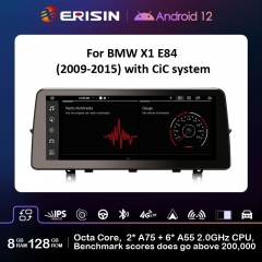 Erisin ES4684I 8G+128G IPS Android 12.0 Car Stereo GPS Radio For BMW X1 E84 CIC System WiFi 4G LET CarPlay Android Auto SWC