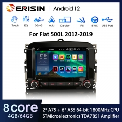 Per FIAT 500 2007-2015 7 Autoradio Stereo Android 12.0 GPS NAVI WIFI  Bluetooth