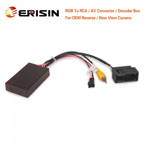 ErisinES077ユニバーサルRGBからRCAへのVWオリジナルカーリアビューカメラビデオ用のバスデコーダーボックス