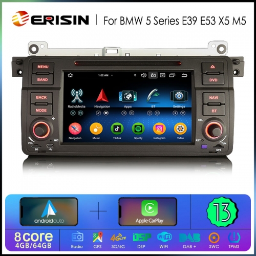Erisin ES6746B Android 13.0 Car DVD GPS Navi For BMW E46 M3 Stereo Wireless CarPlay Auto Radio DSP 4G LTE BT5.0 Multimedia