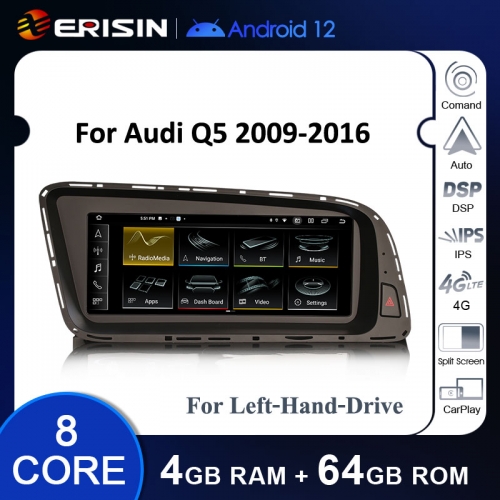 Erisin Android 12 CarPlay For Audi Q5 MMI 4G Car Multimedia GPS Navigation Auto Radio Screen DSP BT5.0 IPS ES3805QL
