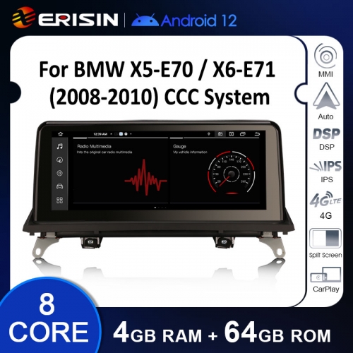 ES3870C Android 12.0 Auto Radio Touch Screen For BMW BMW X5 E70 X6 E71 Car Multimedia GPS Navigation Apple Carplay BT5.0 4G LTE