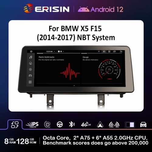 Erisin ES4615N 8G+128G Android 12.0 Car Stereo Multimedia For BMW X5 F15 Video Player IPS Screen Head Unit Carplay Auto SWC Wifi