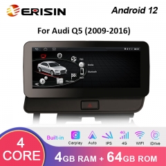 Erisin ES3675R Right-Hand-Drive Wireless Carplay Android 12 Car Stereo GPS SatNav For Audi Q5 WiFi 4G SIM TPMS DVR DAB+ IPS OEM Radio CD Player