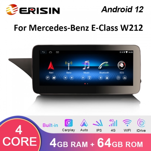Erisin ES3652E 10.25 Wireless Carplay Android 12 Car Stereo GPS SatNav For Mercedes-Benz E-Class W212 2013-2014 WiFi 4G SIM TPMS DVR DAB+ IPS OEM Radi