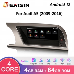 Erisin ES3615A 8.8" HD IPS-Screen Android 12.0 Car Stereo For Audi A5 GPS WiFi 4G SIM Slot Wireless Apple CarPlay Android Auto