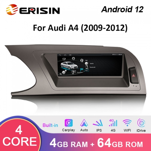 Erisin ES3604A 8.8 inch Android 12.0 Car Multimedia Player Built-in 4G WiFi CarPlay & Auto Radio GPS System For Audi A4 (2009-2012)