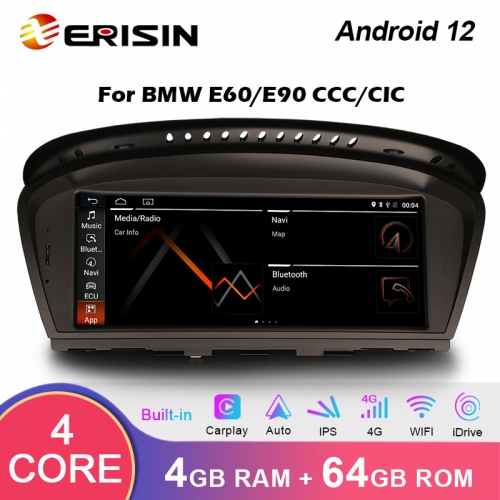 Erisin ES3660B 8.8" IPS Wireless CarPlay Android 12.0 Car Stereo OEM Radio GPS 4G SIM WiFi TPMS DVR for BMW 3er E60 E61 E63 E64 E90 E91 E92 E93 CIC CC
