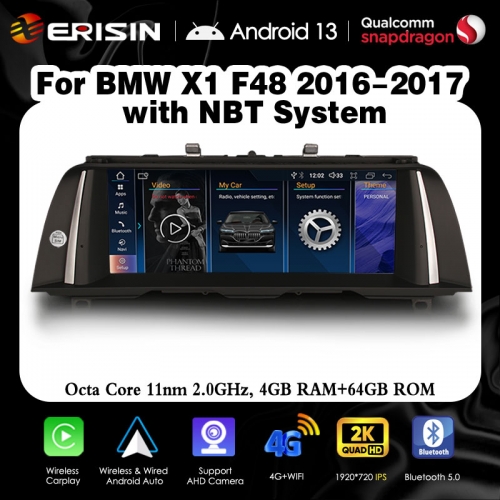 Erisin ES3348N 10.25 HD 2K IPS Android 13 Car Stereo GPS Satnav for BMW X1 F48 with NBT Bluetooth 5.0 CarPlay Android AUTO WiFi