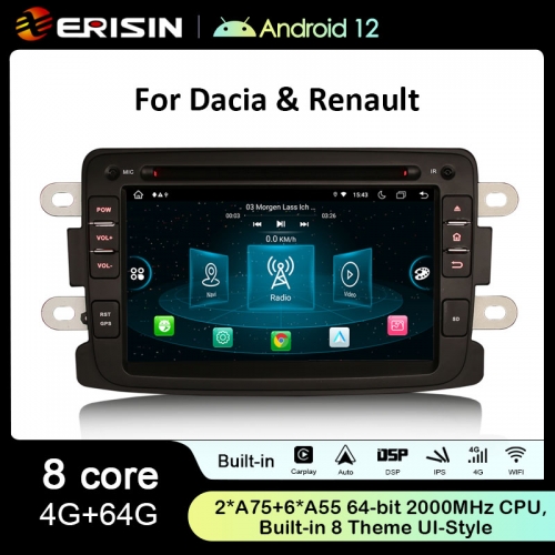 Android Auto Radio für Dacia Duster Logan Sandero Renault Captur Symbol  Dokker carplay Auto Stereo Multimedia Audio-Player Wifi