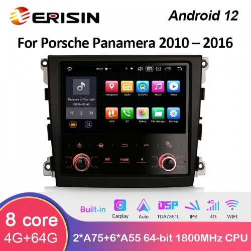 ES8561P IPS Android 12.0 Car Multimedia GPS Radio For Porsche Panamera Wireless Apple CarPlay and Android Auto DSP SIM 4G Module