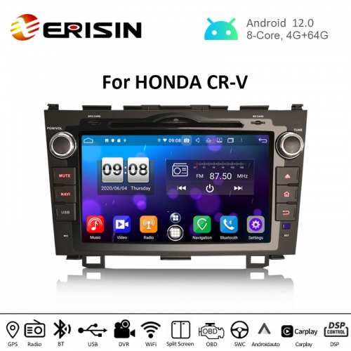 Erisin ES8759C 8" Octa-Core Android 12.0 Car DVD GPS Player RDS DSP CarPlay & Auto Radio for HONDA CR-V