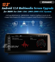 Erisin ES4660C 8G+128G IPS Android 13.0 Car Stereo GPS Radio For BMW 5 Series E60 E61 CCC WiFi 4G LET CarPlay Android Auto SWC