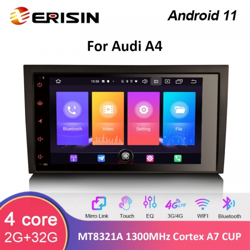 Erisin ES2778A 8" Android 11.0 Car Stereo GPS WiFi Bluetooth For Audi A4 S4 SEAT EXEO Car Multimedia Radio