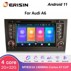 Erisin ES2706A 7" Android 11.0 Audi A6 S6 RS6 Allroad Car Stereo DVD Player GPS DAB+ CarPlay+ WiFi Radio Bluetooth