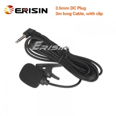 Erisin ES009 Mini Extemal Microphone 3.5mm DC Plug with Clip For Car Multimedia BT-Calls or PC/Laptop Recording