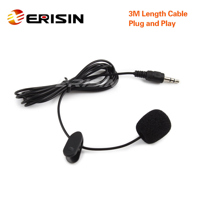 Erisin ES006 3.5mm Mini External Microphone for PC Bluetooth Enable Device Car Stereos Radios