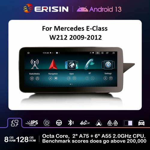 Erisin ES46E40R Right-Hand-Drive Android 13.0 Car Multimedia GPS For Benz E-Class W212 S212 2009-2012 NTG 4.0 Stereo WiFi 4G BT CarPlay Android Auto
