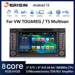 Erisin ES8556T 7" Android 13 Car Multimedia DVD For VW TOUAREG T5 Multivan DSP CarPlay & Auto 4G LTE Slot IPS BT5.0 TDA7851 GPS