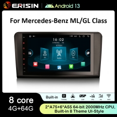 Erisin ES8994L 9" Android 13.0 DSP Wireless CarPlay Auto 4G LTE OBD Car Stereo GPS SWC For Mercedes Benz ML Class W164 GL Class X164 Multimedia BT5.0