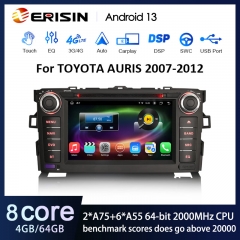 Erisin ES8817A 7" Android 13.0 Car Stereo DVD Player For Toyota AURIS (2007-2012) GPS Navi Wireless Carplay Auto Radio IPS
