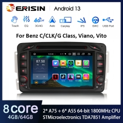 Erisin ES8563C 7" DSP Android 13.0 Car Stereo For Mercedes Benz Viano Vito G-Class W463 C-Class W203 CLK W209 CarPlay Auto GPS 4G DAB+ DVD