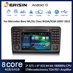 Erisin ES8583L 7" Android 13.0 Car DVD Player GPS For Benz ML-Class W164 GL-Class X164 CarPlay Auto Radio DSP IPS Car Stereo