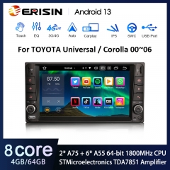 Erisin ES8512C 7" IPS Android 13.0 Car Radio for Toyota Corolla RAV4 Terios CarPlay Auto Radio GPS 4G DSP GPS Sat Nav