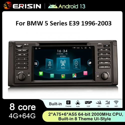 Erisin ES8939B 7" Android 13.0 Car Multimedia System CarPlay Autoradio BMW E39 E53 M5 Auto GPS TPMS DVR DAB+ DSP IPS Canbus