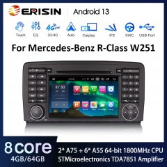 Erisin ES8581R 7" DSP Android 13.0 Car DVD CarPlay & Auto GPS For Benz R-Class W251 R280/R300/R320/R350/R500/R63 AMG 4G SIM IPS BT5.0