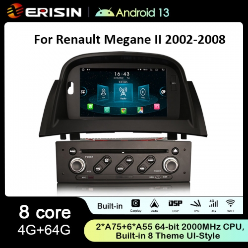 Erisin ES8936M 7" Android 13.0 Car Stereo For Renault Megane II Radio CarPlay Android Auto 4G BT5.0 IPS DSP GPS Canbus Split-Screen