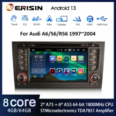 Erisin ES8506A IPS Android 13 DAB+ Autoradio GPS Wireless CarPlay Car DVD SWC DTV DSP For Audi A6 S6 RS6 Audi Allroad Stereo