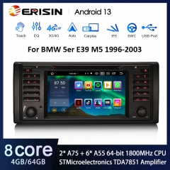 Erisin ES8539B 8-Core Android 12.0 DAB Autoradio GPS Wireless CarPlay DVD SWC DTV DSP For BMW 5 Series E39 M5 Stereo