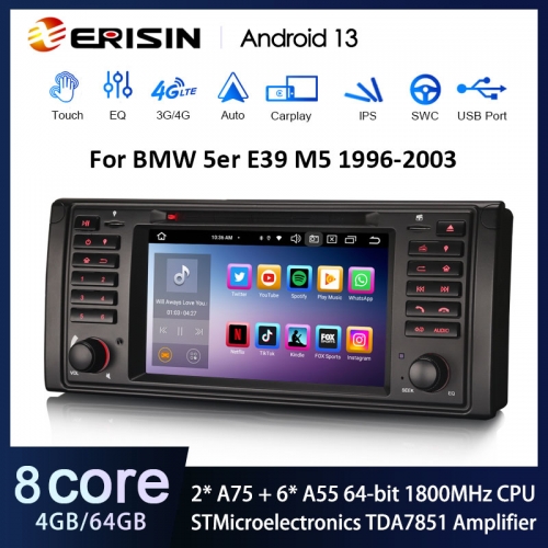 Erisin ES8539B 8-Core Android 13.0 DAB+ Autoradio GPS Wireless