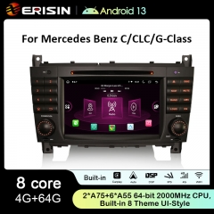 Erisin ES8918C IPS Android 12.0 Car Stereo GPS Radio DVD SWC For Mercedes Benz C-Class CLC W203 G-Class W463 Multimedia DSP Wireless CarPlay Auto 4G L