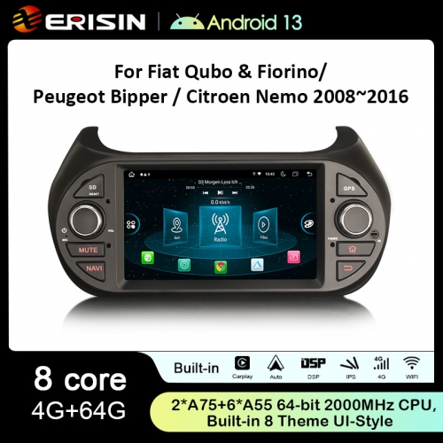 ES8975F 7" IPS Android 13.0 Car Stereo GPS SatNav Radio For Fiat Citroen Nemo Fiorino Peugeot Bipper Qubo DSP 4G LTE Wireless CarPlay Auto BT