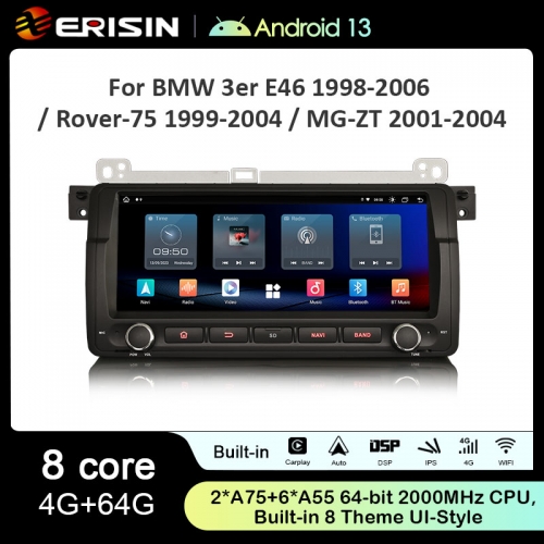 Erisin ES8988B 8.8" BMW E46 M3 Rover 75 Android 13.0 Car Stereo CarPlay & Auto Radio GPS 4G DAB+ DSP Canbus IPS Screen