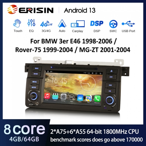 ES3146B 7" Android 12.0 Car GPS CarPlay Autoradio Stereo SWC DTV DSP For BMW E46 M3 Rover 75 Navi OBD Bluetooth