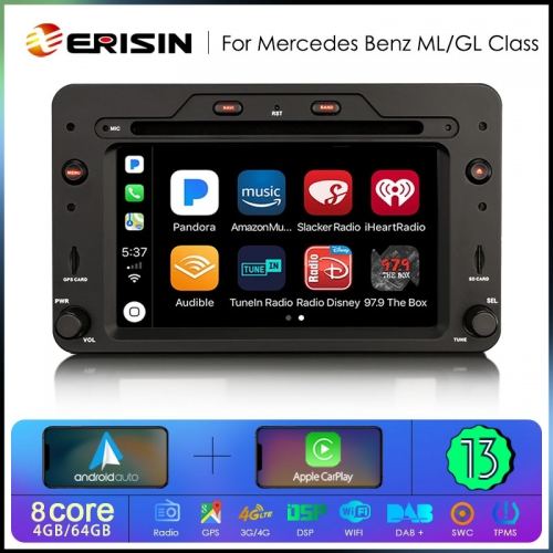 Erisin ES6720R Android 13 Auto Radio For Alfa Romeo 159 Brera Spider Sportwagon Carplay Car Multimedia RDS GPS 1Din DVD Autoradio 4G 8667