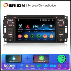 Erisin ES6762J 64G Android 13.0 Car Stereo DSP CarPlay & Auto GPS TPMS DAB+ 4G for Jeep Compass Wrangler Commander Dodge Chrysler