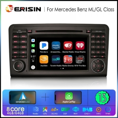 Erisin ES6783L Octa-Core Android 13.0 Car Multimedia CarPlay & Auto GPS TPMS DTV for Mercedes Benz ML-Class W164 GL-Class X164