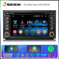 Erisin ES6732S 1Din Android 13.0 Car DVD GPS For Seat Leon Stereo DSP CarPlay & Auto Radio TPMS DAB+ 4G LTE Bluetooth 5.0