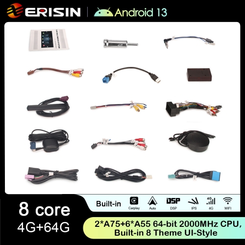 Erisin 8-Core 4 64GB Android 14 Car Stereo For Fiat 500X Support - View #10