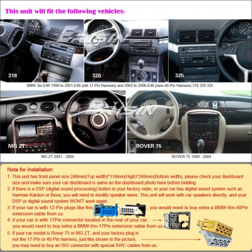 XTRONS 7 ''Radio de coche para BMW E46/Rover 75/MG ZT Android 14 Octa