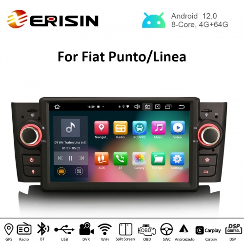 Erisin ES8123L 7" PX5 Android 12.0 Car Stereo for Fiat Punto Linea CarPlay & Auto GPS TPMS DAB+ DSP 64G