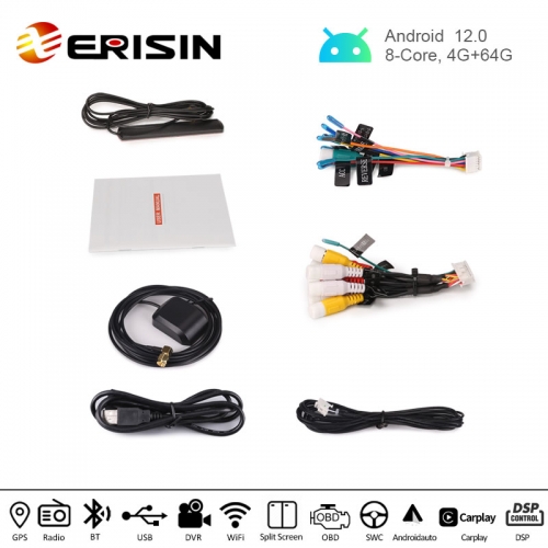 Erisin 7 pollici 8-Core 4GB+64GB Android 14 Autoradio 1 Din con GPS