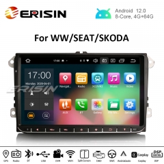 Erisin ES8128V 9" Android 12.0 Car Stereo for VW Passat Touran Seat Skoda DSP CarPlay Auto Radio TPMS DAB+ 4G GPS System