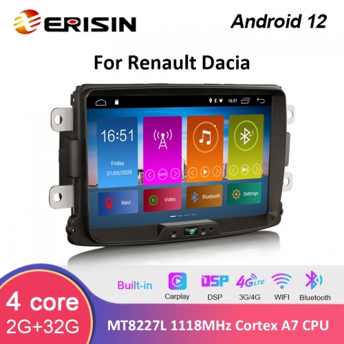 Autoradio Android 7" Pour Renault Captur, Dacia Sandero/Duster/Logan (2011-2017) - CarPlay/Android Auto Sans Fil, GPS, WiFi, 4+64Go, Caméra De Recul - 3
