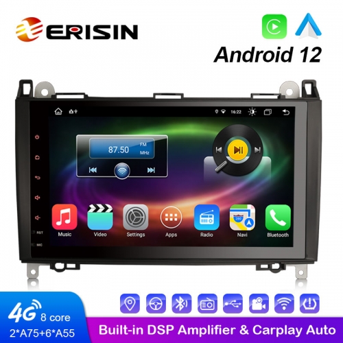 Автомобильный медиаплеер Erisin ES8692B, 9 дюймов, Android 12.0, CarPlay и Auto, 4G, WiFi, DSP, стерео, GPS, для Mercedes Benz B-Class W245 Sprinter V
